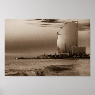 Affiche L'hôtel W à Barcelone, sur la plage de Barceloneta