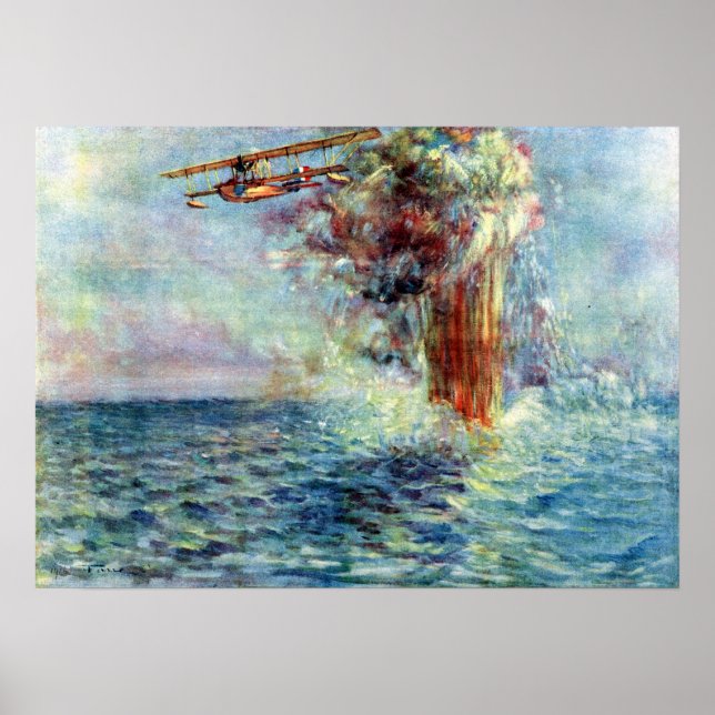 Affiche L'huile Henri Farre apparaît sur les eaux troublée (Devant)