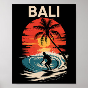 Affiche Li ambiance de plage, coucher de soleil amusant et