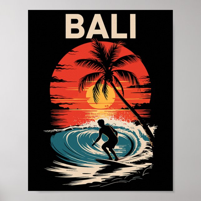 Affiche Li ambiance de plage, coucher de soleil amusant et (Devant)
