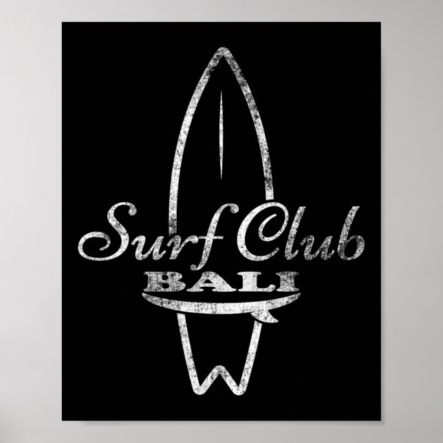 Affiche Li, Surf Club Retro Planche de Surf  (Devant)