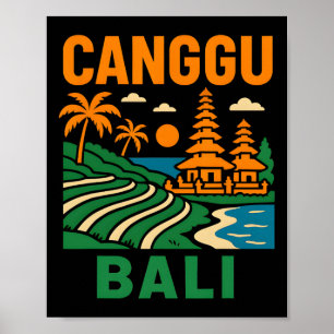 Affiche Li Surfing Canggu Li Vintage Hommes Vie de plage 