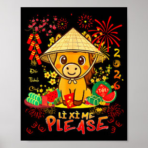Affiche Li Xi Me S'il vous plaît-heureux Cheval Nouvel An
