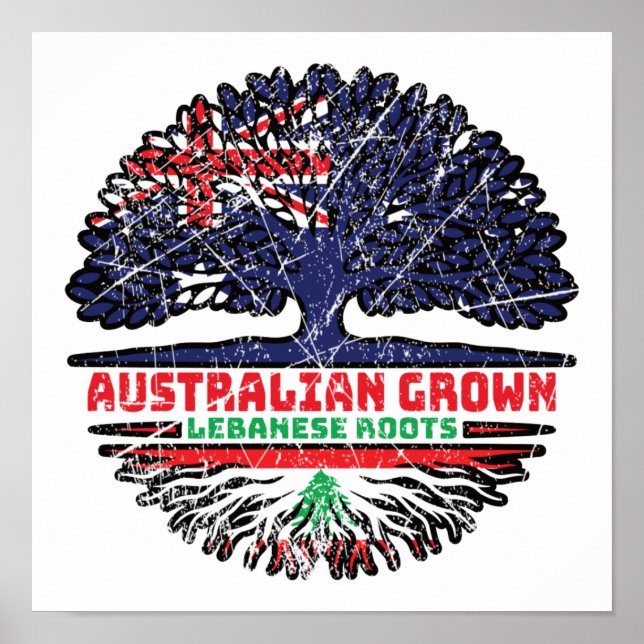 Affiche Liban Australie Australie racine d'arbre (Devant)