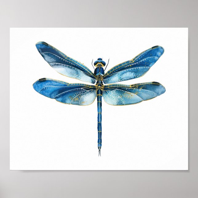 Affiche Libellule bleue  (Devant)