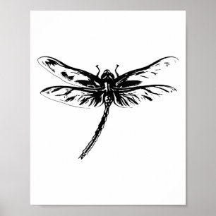 Affiche Libellule Insecte Motif Ailes Colorées Insectes Tr