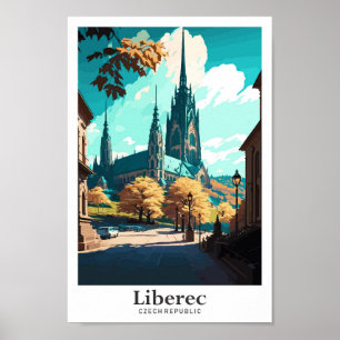 Affiche Liberec Czech Travel Art Vintage