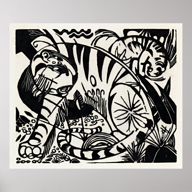 Affiche Libérez la nature : le tigre de Franz Marc (Devant)