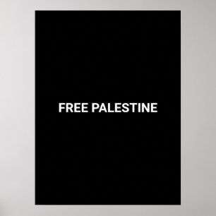 Affiche Libérez la Palestine noir blanc texte personnalisé