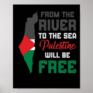 Affiche Libérez la Palestine pour mettre fin au drapeau de