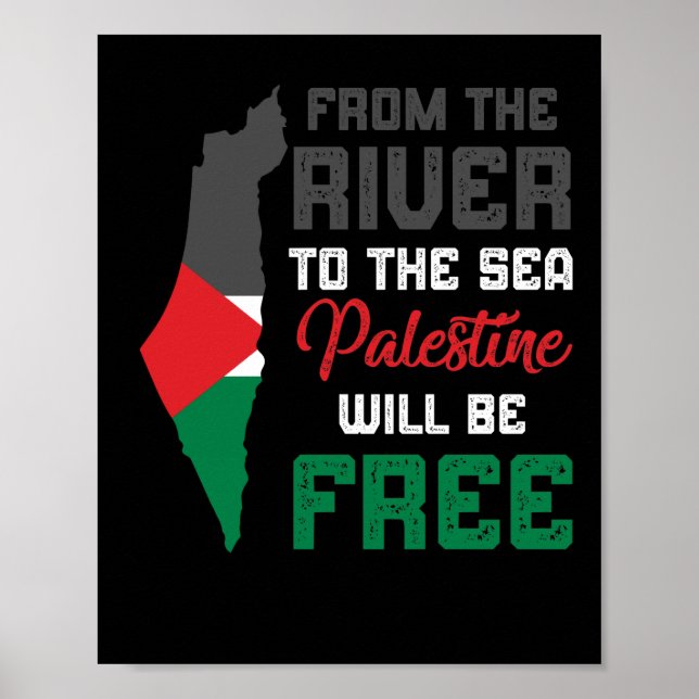 Affiche Libérez la Palestine pour mettre fin au drapeau de (Devant)