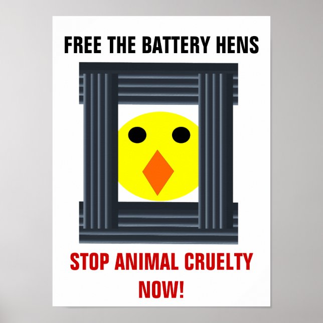 Affiche Libérez Les Poules En Batterie (Devant)