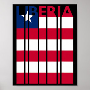 Affiche Libéria Drapeau Libérien Vintage Vacances