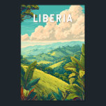 Affiche Liberia Illustration Travel Art Vintage<br><div class="desc">Liberia retro vector travel design. Liberia is a vibrant West African nation known for its golden beaches,  lush rainforests,  and welcoming culture.</div>