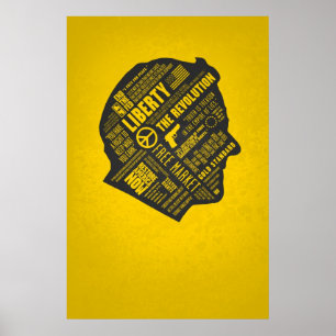 Affiche libertaire de pensée abstraite de Ron Paul