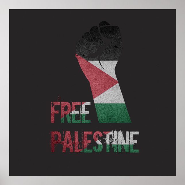 Affiche liberté de la palestine libre pour la palestine (Devant)