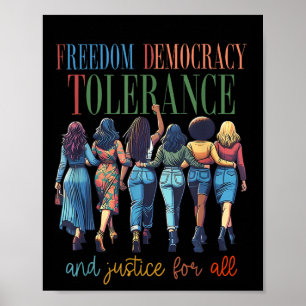 Affiche Liberté Démocratie Tolérance Et Justice Pour Tous