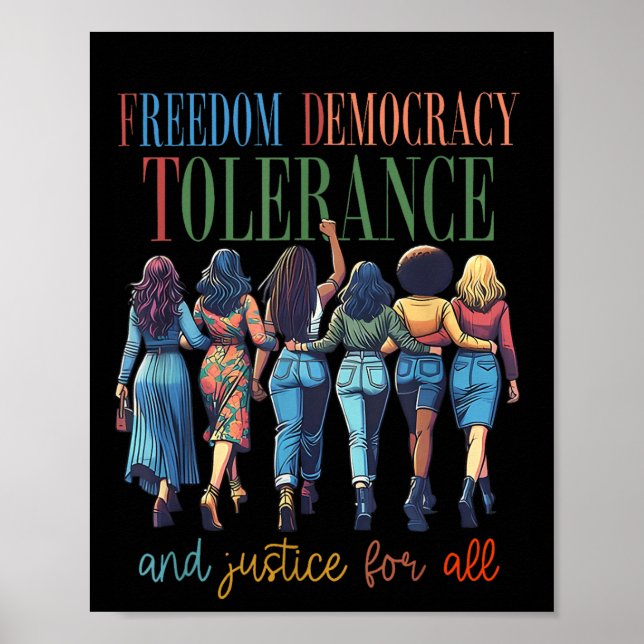 Affiche Liberté Démocratie Tolérance Et Justice Pour Tous (Devant)