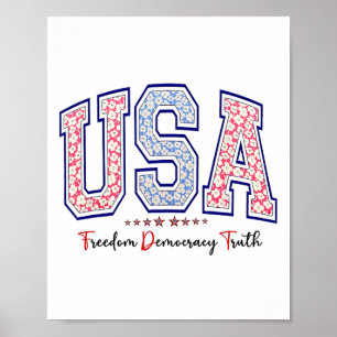 Affiche Liberté Démocratie Vérité États-Unis Anti-trump 4