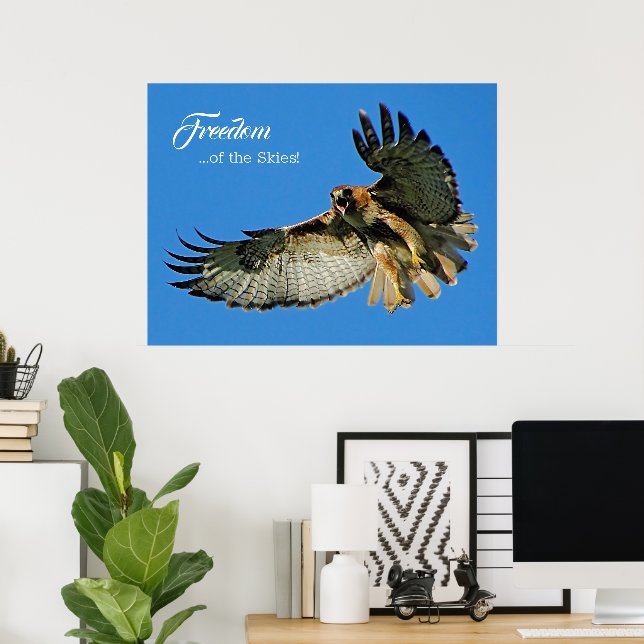 Affiche Liberté des Cieux Buse à queue rousse (Bureau à domicile)