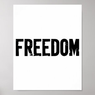 Affiche Liberté minimaliste texte gras en détresse patriot