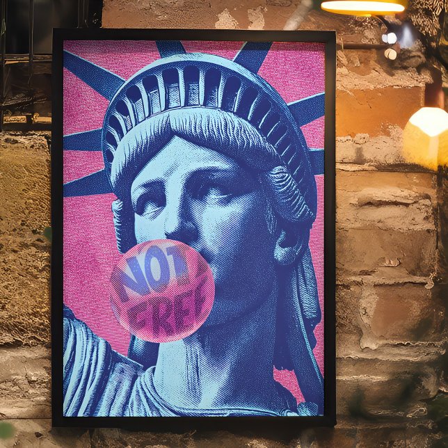 Affiche Liberté n'est pas libre Retro Pop Statue de la Lib (Créateur téléchargé)