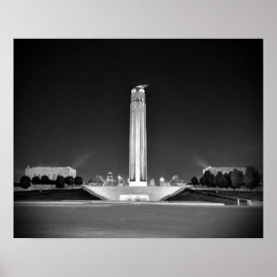 Affiche Liberty Memorial, Kansas City, Missouri BW