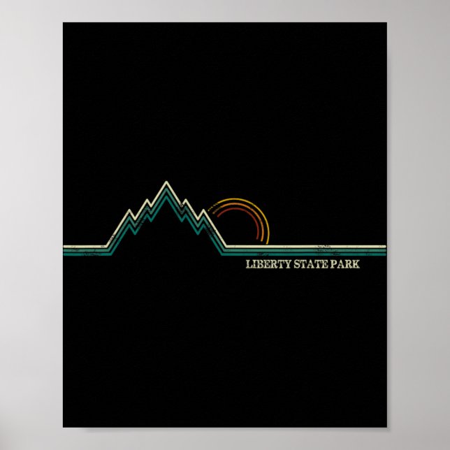 Affiche Liberty State Park New Jersey Mountain Retro  (Devant)