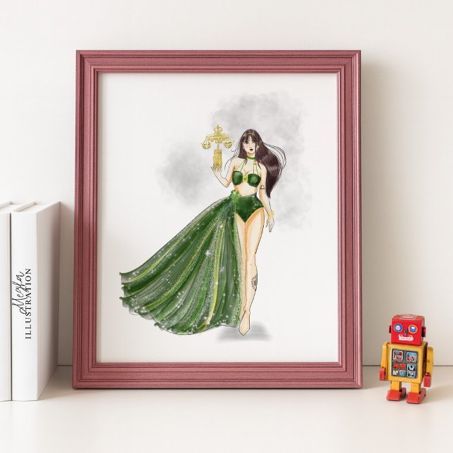 Affiche Libra Constellation Artwork, Cosmic Zodiac, (Créateur téléchargé)