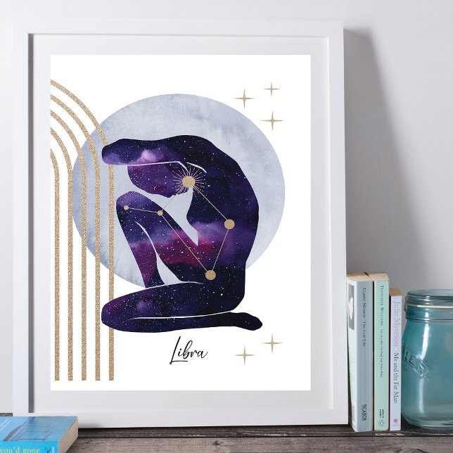 Affiche Libra Feminine Purple Zodiac Design (Créateur téléchargé)