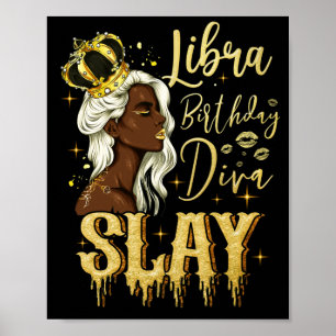 Affiche Libra Girl Anniversaire Diva Slay Zodiac Libra Que