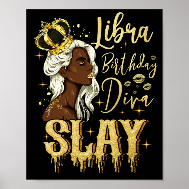 Affiche Libra Girl Anniversaire Diva Slay Zodiac Libra Que (Devant)