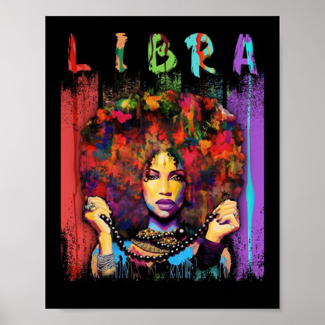 Affiche Libra Vintage Libra Retro Black Women (Devant)