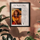 Affiche Libra | Zodiac Astrologie Photo Journal<br><div class="desc">Cette affiche de zodiac d'anniversaire est stylisée pour ressembler à une couverture de journal élégant qui comporte votre propre photo et informations. Parfaites pour souhaiter joyeux anniversaire à vos amis, famille et proches. Avec le nom des récipiendaires, et les traits de personnalité du signe d'anniversaire et du zodiaque inclus, cette...</div>