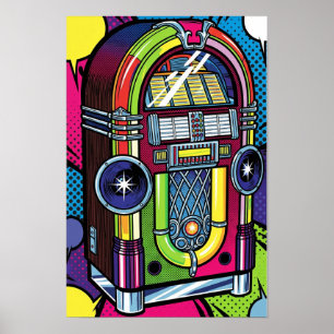 Affiche Librairie d'art pop rétro
