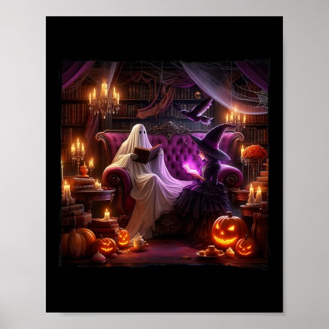 Affiche Librairie éffrayante Haunted Halloween Librairie V (Devant)
