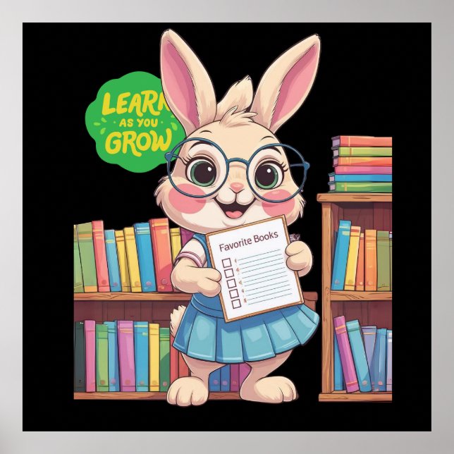 Affiche 🐰📚 Librarian-in-Training Star – Rabbit Edition (Devant)