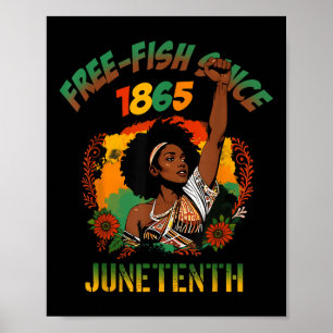 Affiche Libre depuis 1865 Afro-Américain Junet un peu libr