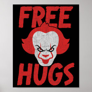 Affiche Libre Hugs Killer Effrayant Clowns Vêtements Pour