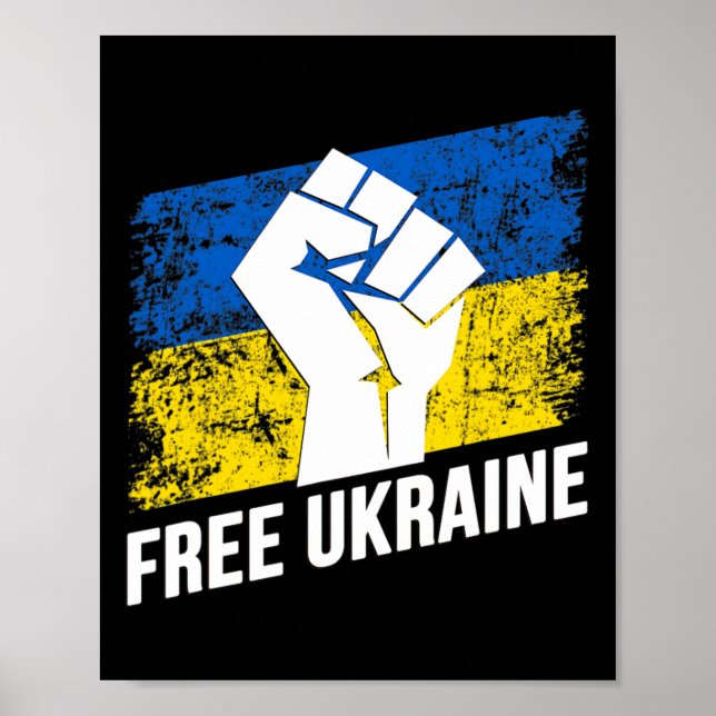 Affiche Libre Ukraine Amoureux de l'Ukraine Drapeau de l'U (Devant)