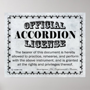 Affiche Licence Accordéon
