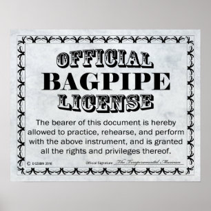 Affiche Licence Bagpipe