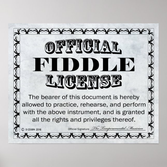 Affiche Licence Fiddle (Devant)