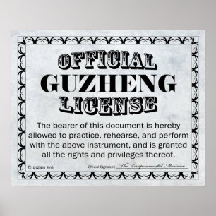 Affiche Licence Guzheng
