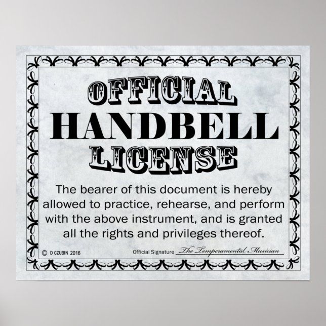 Affiche Licence Handbell (Devant)
