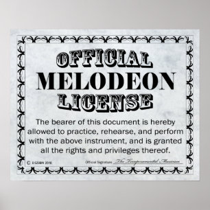 Affiche Licence Melodeon