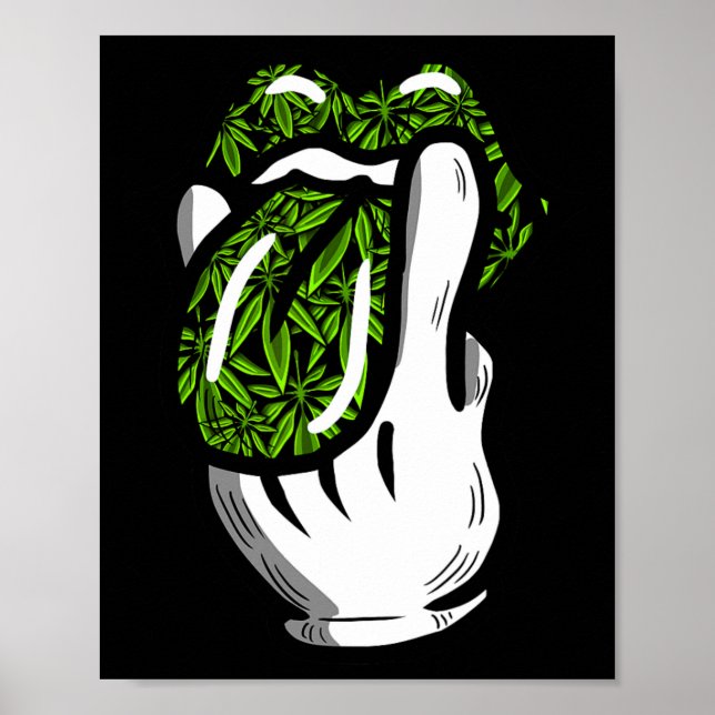 Affiche Lick Smoed Weed Leaf Motif Pot Cadeau (Devant)