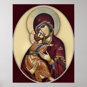 Affiche L'icône orthodoxe de la Théotokos et de l'Enfant J