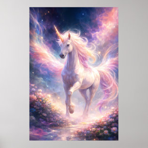 Affiche Licorne ailée éthérée de lumière ManJiangHong Fa
