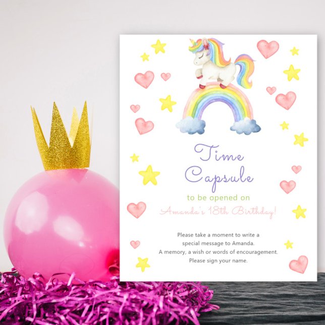 Affiche Licorne Arc-en-Ciel - Capsule Temporelle 1er anniv (Créateur téléchargé)